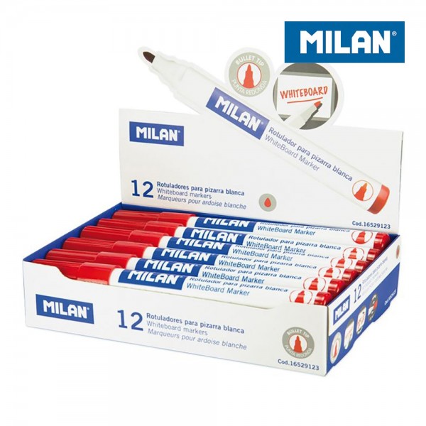 Rotuladores para pizarra blanca ø4,7mm rojo, caja 12 uds