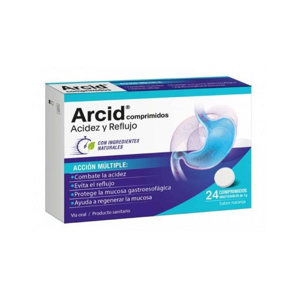 Faes Arcid Sabor Naranja 24 Comprimidos Masticables