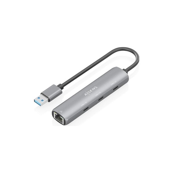 Aisens dock usb-a 3.0 a rj45 hub 3xusb-c 15cm